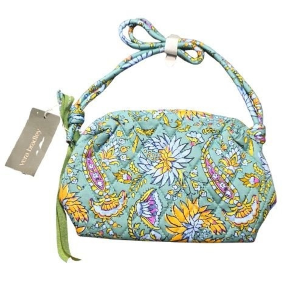 Vera Bradley Blake Crossbody‎ Bag Gemstone Paisley Quilted Cotton Green Boho
